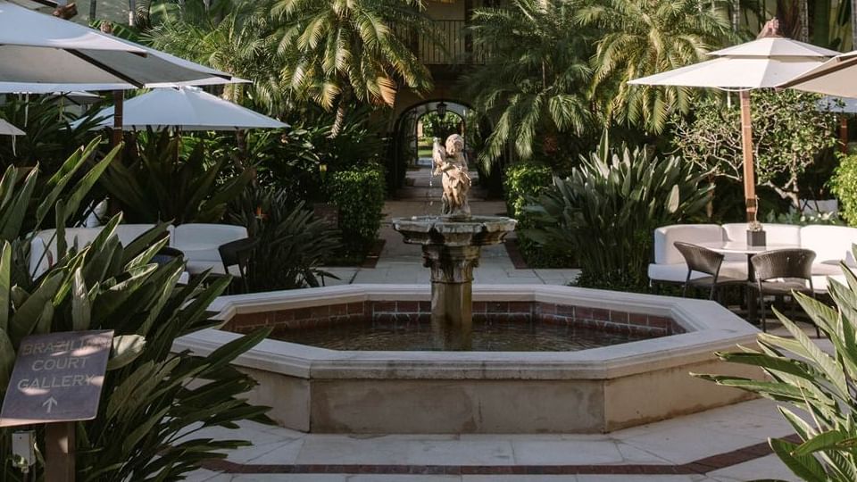 Distant view of Fountain Courtyard at Brazilian Court
