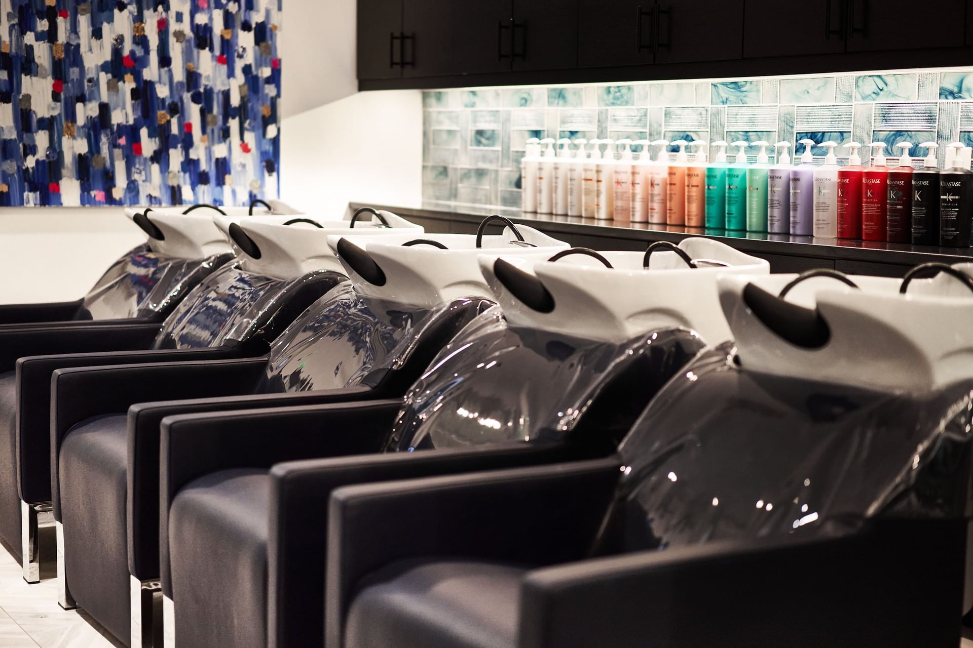 A row of Barber Chair in hairdresser salon at Brazilian Court 